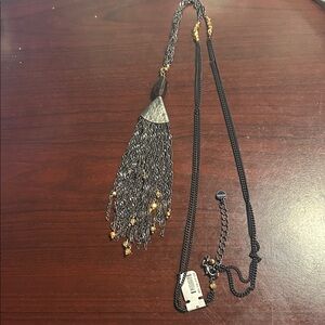 Nakamol Black and Gold Tassel Necklace